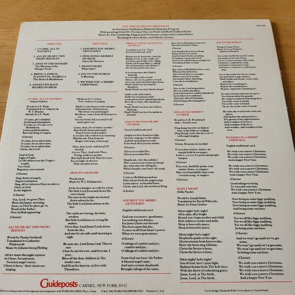 The Treasures of Christmas LP Vinyl 1982 Guideposts Records GPR-008 Holiday LP6 - Picture 2 of 9